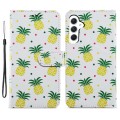 For Samsung Galaxy A35 Painted Pattern Horizontal Flip Leather Phone Case(Pineapple)
