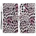 For Samsung Galaxy A35 Painted Pattern Horizontal Flip Leather Phone Case(Leopard)