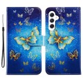 For Samsung Galaxy A55 Painted Pattern Horizontal Flip Leather Phone Case(Butterfly)