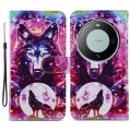 For Huawei Mate 60 Painted Pattern Horizontal Flip Leather Phone Case(Wolf Totem)