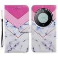 For Huawei Mate 60 Painted Pattern Horizontal Flip Leather Phone Case(Smoke Marble)
