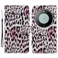 For Huawei Mate 60 Painted Pattern Horizontal Flip Leather Phone Case(Leopard)