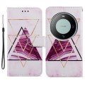 For Huawei Mate 60 Pro Painted Pattern Horizontal Flip Leather Phone Case(Marble)