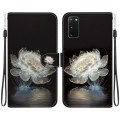 For Samsung Galaxy S20 Crystal Texture Colored Drawing Leather Phone Case(Crystal Peony)