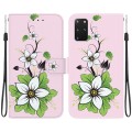 For Samsung Galaxy S20+ Crystal Texture Colored Drawing Leather Phone Case(Lily)