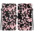 For Samsung Galaxy S22 Ultra 5G Crystal Texture Colored Drawing Leather Phone Case(Plum Bossom)