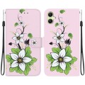 For Samsung Galaxy A05 Crystal Texture Colored Drawing Leather Phone Case(Lily)