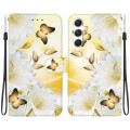For Samsung Galaxy S24+ 5G Crystal Texture Colored Drawing Leather Phone Case(Gold Butterfly Epiphyl