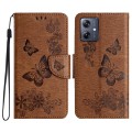 For Motorola Moto G54 Butterfly Embossed Flip Leather Phone Case(Brown)