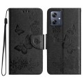 For Motorola Moto G54 Butterfly Embossed Flip Leather Phone Case(Black)