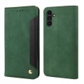 For Samsung Galaxy A05s Skin Feel Splicing Leather Phone Case(Green)