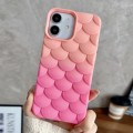 For iPhone 11 Gradient Mermaid Scale Skin Feel Phone Case(Rose Red Pink)