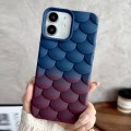 For iPhone 11 Gradient Mermaid Scale Skin Feel Phone Case(Brown Dark Blue)