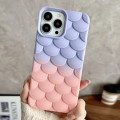 For iPhone 12 Pro Gradient Mermaid Scale Skin Feel Phone Case(Pink Purple)