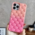 For iPhone 12 Pro Max Gradient Mermaid Scale Skin Feel Phone Case(Rose Red Pink)