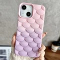 For iPhone 13 Gradient Mermaid Scale Skin Feel Phone Case(Purple Pink)
