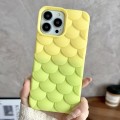 For iPhone 14 Pro Max Gradient Mermaid Scale Skin Feel Phone Case(Green Yellow)