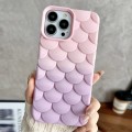 For iPhone 14 Pro Max Gradient Mermaid Scale Skin Feel Phone Case(Purple Pink)