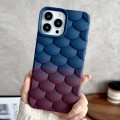 For iPhone 15 Pro Max Gradient Mermaid Scale Skin Feel Phone Case(Brown Dark Blue)