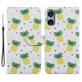 For Sony Xperia 5 V Painted Pattern Horizontal Flip Leather Phone Case(Pineapple)
