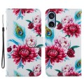 For Sony Xperia 5 V Painted Pattern Horizontal Flip Leather Phone Case(Peacock Flower)