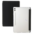 For Samsung Galaxy Tab S9 3-Fold Clear Acrylic Leather Tablet Case(Black)