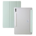For Samsung Galaxy Tab S9+ 3-Fold Clear Acrylic Leather Tablet Case(Green)