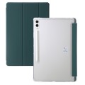 For Samsung Galaxy Tab S9+ 3-Fold Clear Acrylic Leather Tablet Case(Deep Green)