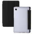 For Samsung Galaxy Tab A9 3-Fold Clear Acrylic Leather Tablet Case(Black)