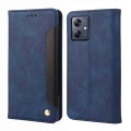 For Motorola Moto G54 Skin Feel Splicing Leather Phone Case(Blue)