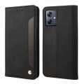 For Motorola Moto G54 Skin Feel Splicing Leather Phone Case(Black)