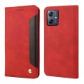 For Motorola Moto G54 Skin Feel Splicing Leather Phone Case(Red)