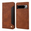For Google Pixel 8 Skin Feel Splicing Leather Phone Case(Brown)