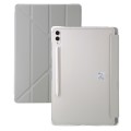 For Samsung Galaxy Tab S9 Clear Acrylic Deformation Leather Tablet Case(Grey)
