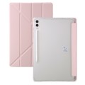 For Samsung Galaxy Tab S9 Clear Acrylic Deformation Leather Tablet Case(Pink)