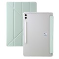 For Samsung Galaxy Tab S9 Clear Acrylic Deformation Leather Tablet Case(Green)