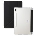 For Samsung Galaxy Tab S9 FE Clear Acrylic Deformation Leather Tablet Case(Black)