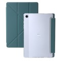 For Samsung Galaxy Tab A9 Clear Acrylic Deformation Leather Tablet Case(Deep Green)