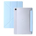 For Samsung Galaxy Tab A9+ Clear Acrylic Deformation Leather Tablet Case(Ice Blue)