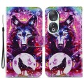 For Honor 90 Painted Pattern Horizontal Flip Leather Phone Case(Wolf Totem)