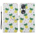 For Honor 90 Painted Pattern Horizontal Flip Leather Phone Case(Pineapple)
