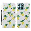 For Honor X6A Painted Pattern Horizontal Flip Leather Phone Case(Pineapple)