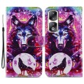 For Honor 90 Pro Painted Pattern Horizontal Flip Leather Phone Case(Wolf Totem)