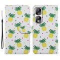 For Honor 90 Pro Painted Pattern Horizontal Flip Leather Phone Case(Pineapple)
