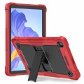 For Honor Pad X8 Shockproof Silicone Hybrid PC Tablet Case with Holder(Black + Red)