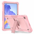 For Honor Pad X8 Shockproof Silicone Hybrid PC Tablet Case with Holder(Rose Gold)