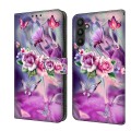 For Samsung Galaxy A15 Crystal 3D Shockproof Protective Leather Phone Case(Butterfly)