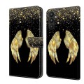 For Samsung Galaxy A15 Crystal 3D Shockproof Protective Leather Phone Case(Golden Wings)