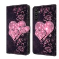 For Samsung Galaxy A15 Crystal 3D Shockproof Protective Leather Phone Case(Lace Love)