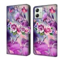 For Motorola Moto G54 Crystal 3D Shockproof Protective Leather Phone Case(Butterfly)